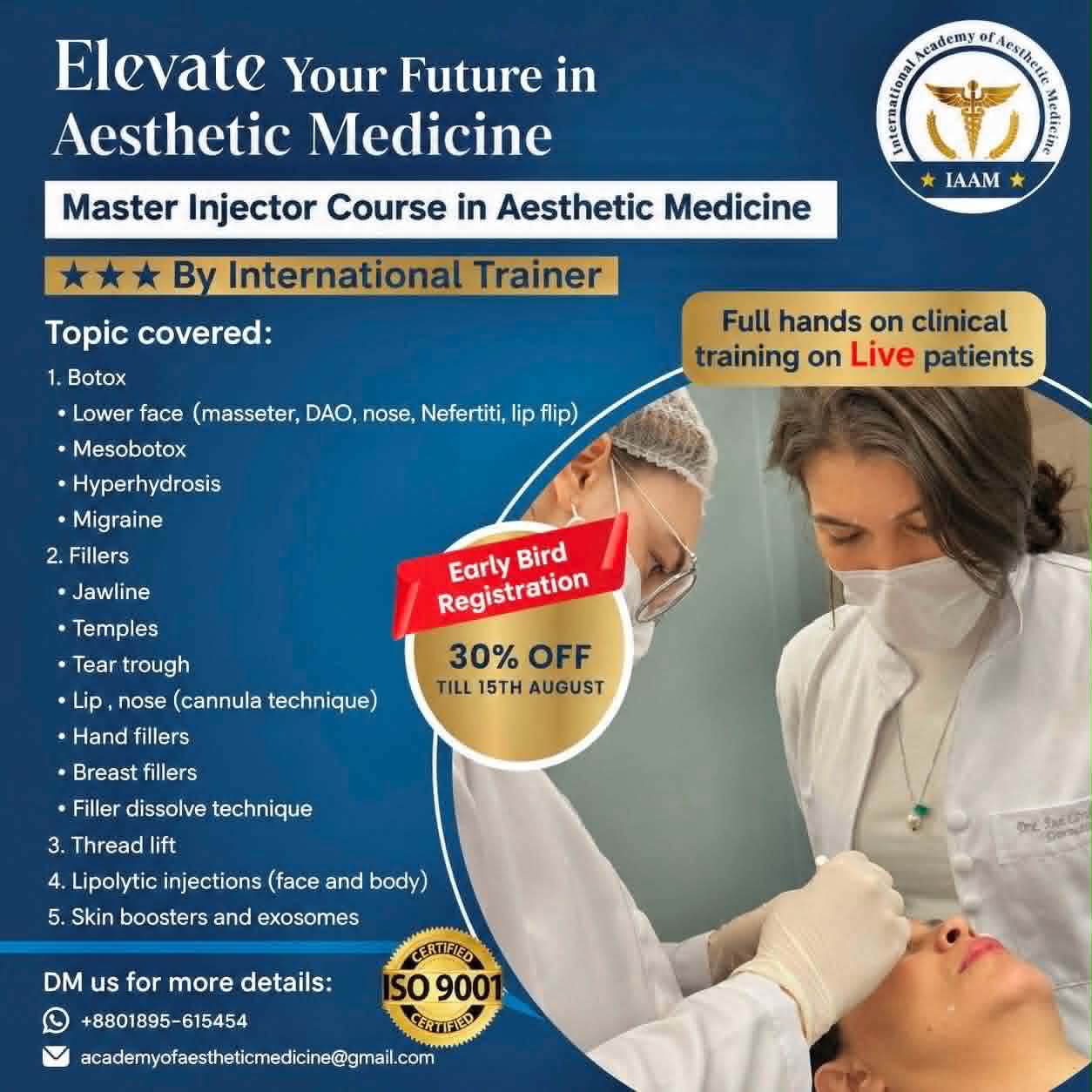 Master injector aesthetic medicine training